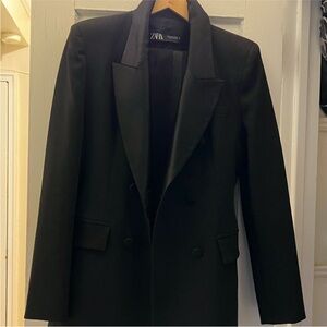 Zara Black Double-Breasted Blazer